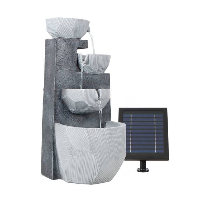 Gardenwize Solar Powered Garden Water Feature Decorative Outdoor Water Fountain in Grey - image 1