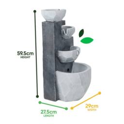 Gardenwize Solar Powered Garden Water Feature Decorative Outdoor Water Fountain in Grey - thumbnail 2