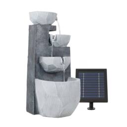 Gardenwize Solar Powered Garden Water Feature Decorative Outdoor Water Fountain in Grey