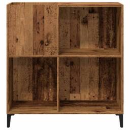 Berkfield Home Record Cabinet Old Wood 84.5x38x89 cm Engineered Wood in Brown - thumbnail 4