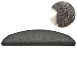Berkfield Home Carpet Stair Treads 15 pcs Dark Grey 56x17x3 cm - Size: Medium - thumbnail 4