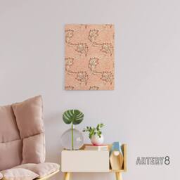 "Artery8 Apple & Leaves Pattern Canvas Wall Art Print William Morris in Brown - Size: W18"" x H24""" - thumbnail 3