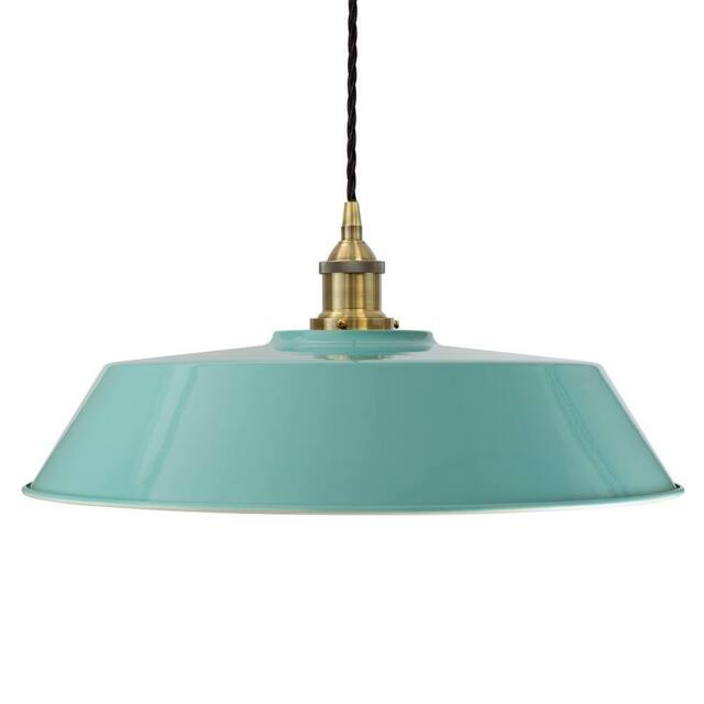 SE Home Duck Egg Blue Large Chancery Pendant Light - Antique Brass - image 1