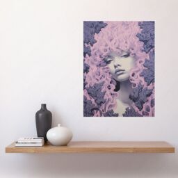 "Artery8 Wall Art Print Tree Nymph Lavender Purple Pink Woodland Forest Spirit Conceptual Artwork Poster - Size: W12"" x H16""" - thumbnail 2