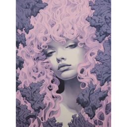 "Artery8 Wall Art Print Tree Nymph Lavender Purple Pink Woodland Forest Spirit Conceptual Artwork Poster - Size: W12"" x H16""" - thumbnail 1