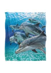 JQ Licensing Royce Mcclure Dolphin Travelers Silky Touch Super Soft Throw Blanket 152 X 127 cm in White - thumbnail 1