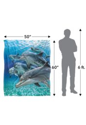 JQ Licensing Royce Mcclure Dolphin Travelers Silky Touch Super Soft Throw Blanket 152 X 127 cm in White - thumbnail 5