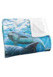 JQ Licensing Royce Mcclure Dolphin Travelers Silky Touch Super Soft Throw Blanket 152 X 127 cm in White - thumbnail 3