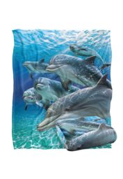 JQ Licensing Royce Mcclure Dolphin Travelers Silky Touch Super Soft Throw Blanket 152 X 127 cm in White - thumbnail 2