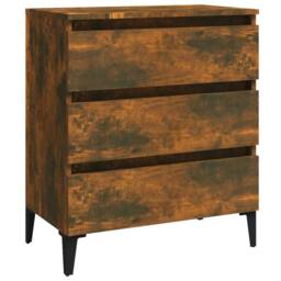 Berkfield Home Sideboard Smoked Oak 60x35x69 cm Engineered Wood in Brown - Size: 60 x 35 x 69 cm - thumbnail 3