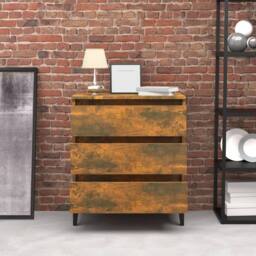 Berkfield Home Sideboard Smoked Oak 60x35x69 cm Engineered Wood in Brown - Size: 60 x 35 x 69 cm - thumbnail 1