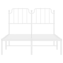 Berkfield Home Metal Bed Frame with Headboard White 120x200 cm - Size: Small Double - thumbnail 5