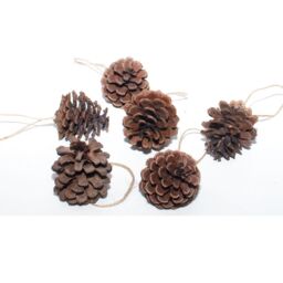 mysmartbuy Set of 12 Pinecone Christmas Tree Decorations with Hanging Loop - Festive Xmas Rustic Pine Cone Bauble Home Décor in Brown - thumbnail 5