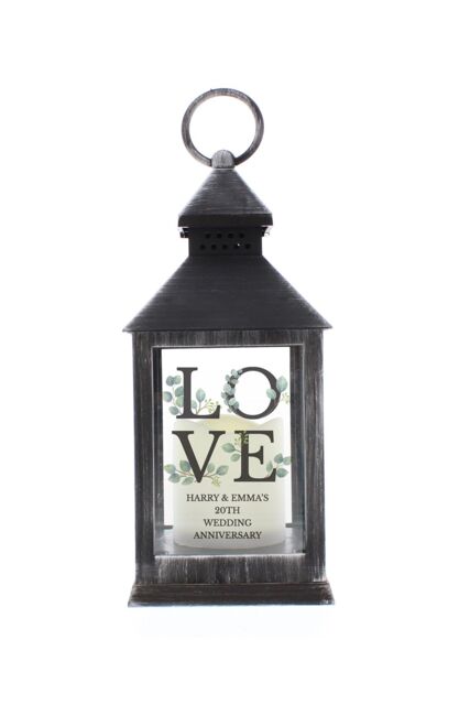 Personalised Memento Company Personalised LOVE LED Black Lantern - image 1