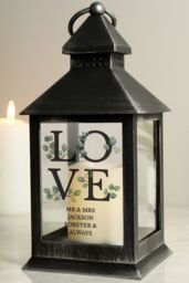 Personalised Memento Company Personalised LOVE LED Black Lantern - thumbnail 4