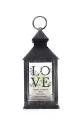 Personalised Memento Company Personalised LOVE LED Black Lantern - thumbnail 1