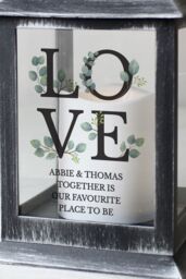 Personalised Memento Company Personalised LOVE LED Black Lantern - thumbnail 3