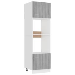 Berkfield Home Microwave Cabinet Grey Sonoma 60x57x207 cm Engineered Wood - Size: 60 x 57 x 207 cm - thumbnail 3