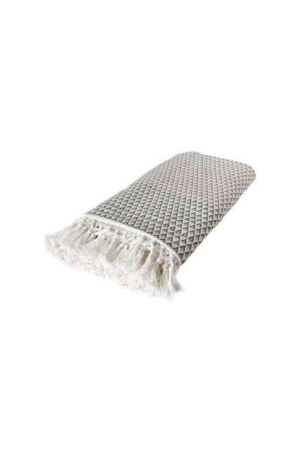 nielsen Dana Throw Blanket With Boho Tassles Yellow & Taupe 150 x 200cm in Grey - Size: 150 cm x 200 cm - image 1