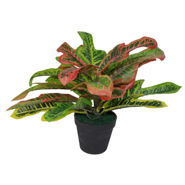 Leaf 40cm Artificial Codiaeum Multicoloured Plant in Orange - image 1