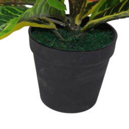Leaf 40cm Artificial Codiaeum Multicoloured Plant in Orange - thumbnail 4