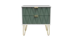 Ready Assembled 2 U Dallas 2 Drawer Side Table (Ready Assembled) in Green