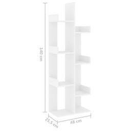 Berkfield Home Compact Book Cabinet White 48x25.5x140 cm Engineered Wood - thumbnail 7