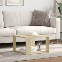 Berkfield Home Decorative Coffee Table Sonoma Oak 51.5x51.5x30 cm Engineered Wood in Light Tan