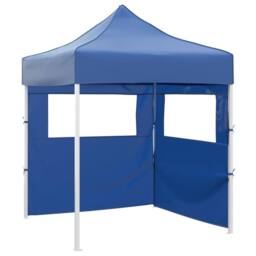Berkfield Home Professional Folding Party Tent with 2 Sidewalls 2x2 m Steel Blue - thumbnail 2