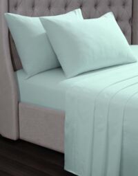 Smart Living Luxury 100% Egyptian Cotton Fitted Sheet in Duck Egg Blue - Size: Single Fitted - thumbnail 1