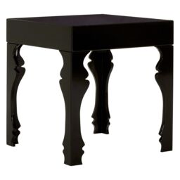 Orsina High Gloss Side Table, Wood Side Table, Wooden Bedside Table, Contemporary Natural Wood Side Table in Black - thumbnail 2