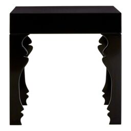 Orsina High Gloss Side Table, Wood Side Table, Wooden Bedside Table, Contemporary Natural Wood Side Table in Black - thumbnail 5