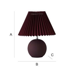 ValueLights Beattie Burgundy Ceramic Table Lamp with Origami Lamp Shade - thumbnail 7