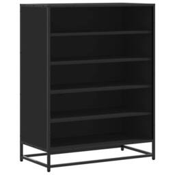 Berkfield Home Shoe Cabinet Black 75x38x97.5 cm Engineered Wood & Metal