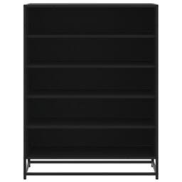 Berkfield Home Shoe Cabinet Black 75x38x97.5 cm Engineered Wood & Metal - thumbnail 4