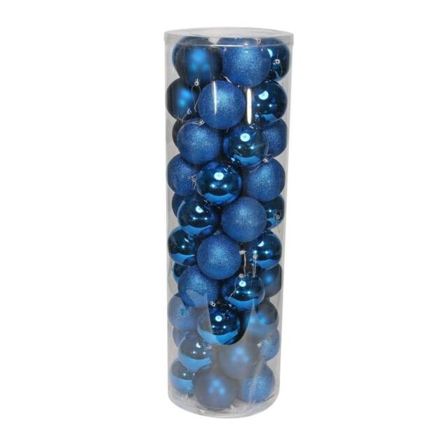 KDMD 48 Blue Baubles in MattShiny & Glitter Finish 10cm - image 1