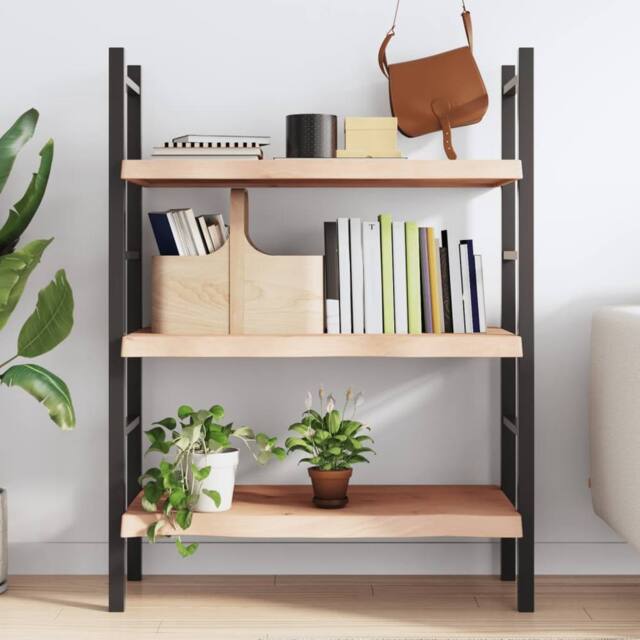 Berkfield Home Wall Shelf 100x50x(2-6) cm Untreated Solid Wood Oak in Natural - image 1