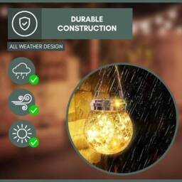 Marco Paul LED Rattan Solar Light Garden Lantern Outdoor in Clear - thumbnail 5