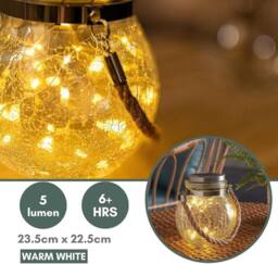 Marco Paul LED Rattan Solar Light Garden Lantern Outdoor in Clear - thumbnail 6