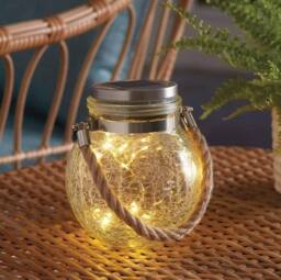 Marco Paul LED Rattan Solar Light Garden Lantern Outdoor in Clear