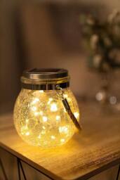 Marco Paul LED Rattan Solar Light Garden Lantern Outdoor in Clear - thumbnail 4