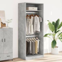 Berkfield Home Wardrobe Concrete Grey 80x50x200 cm Engineered Wood - Size: 80 x 50 x 200 cm - thumbnail 1