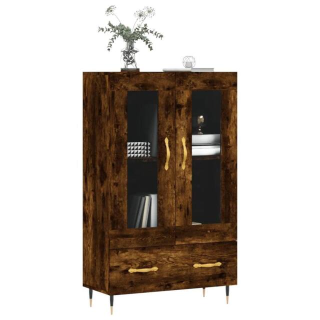 Berkfield Home Highboard Smoked Oak 69.5x31x115 cm Engineered Wood in Brown - image 1