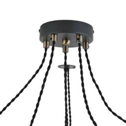 Kairui Lighting Industrial 5-Light Spider Pendant 1.5m Braided Cable Bulbs Included in Black - thumbnail 5