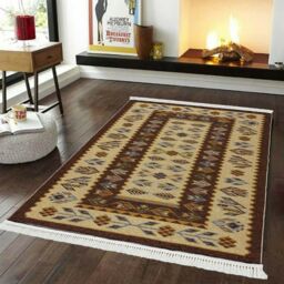 Smart Living Traditional Design Soft Reversible Washable Aybak Rug in Mustard - Size: 120 cm x 180 cm - thumbnail 1