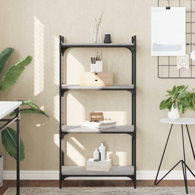 Berkfield Home Bookcase 4-Tier Grey Sonoma 60x30x120 cm Engineered Wood - Size: 60 x 30 x 120 cm - image 1