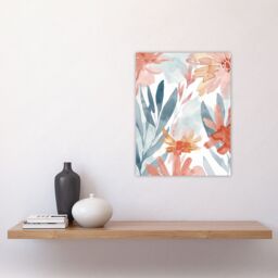 "Artery8 Aster Flower Garden Watercolour Pastels Boho Wall Art Print - Size: W24"" x H32""" - thumbnail 4