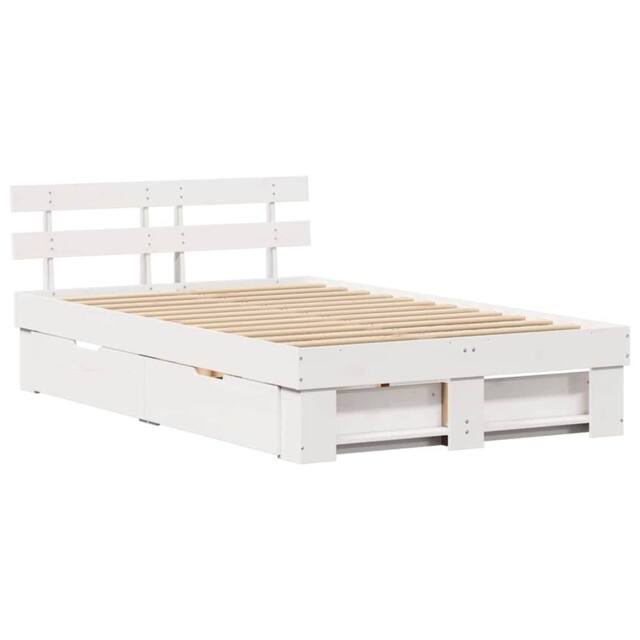 Berkfield Home with Drawer with Headboard with Storage White 120 x 200 cm Wood - image 1