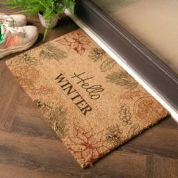 Artsy Mats Hello Winter Coir Doormat (60 x 40cm) in Brown - Size: 40 x 60 cm - thumbnail 2