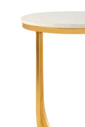 Orsina Curved Base Side Table, Decorative Settee Side Table, Sturdy Gold Finish Bedside Table, Metallic Small Table - thumbnail 5
